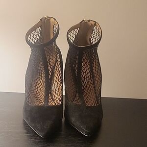 Jessica Simpson Black Mesh Heeled Boots
